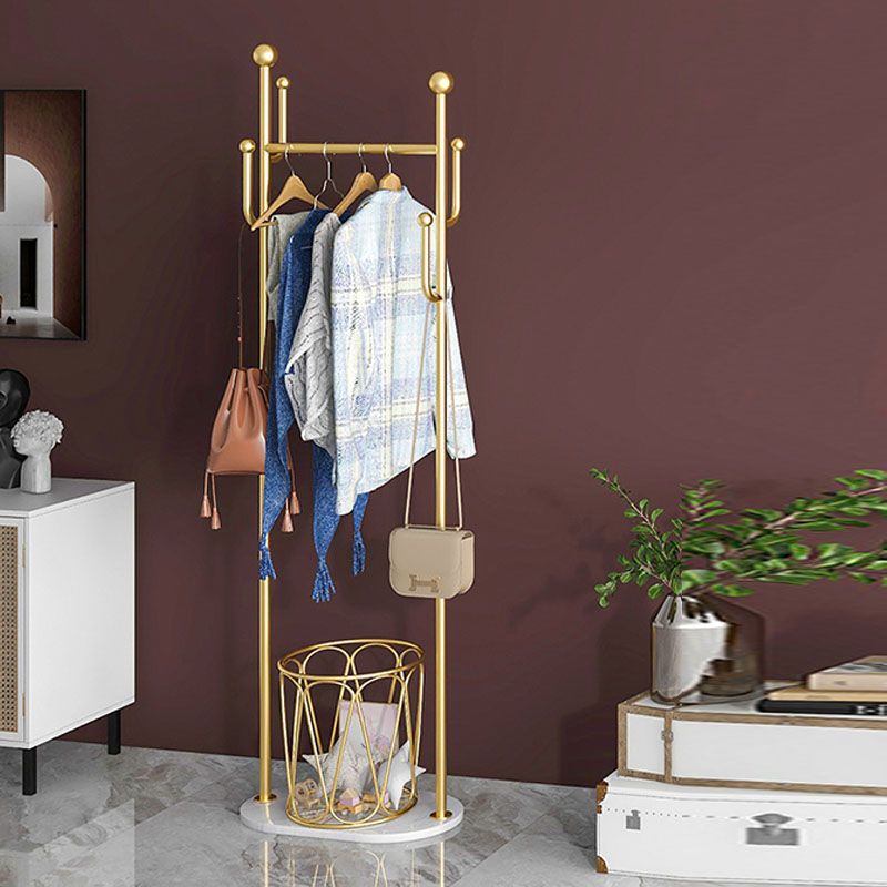 Moderne Metall -Eingangshalle Hall Tree Storage Bench Haken freistehende Kleiderbügel