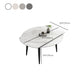 Glam Style Dining Table Stone Top Butterfly Leaf Dining Table