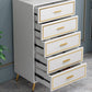 Glam Lingerie Chest Wood Vertical Storage Chest with Drawers for Bedroom