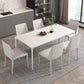 Modern Stone Top Rectangle Dinette Table Metal Base Dining Table in White Clearhalo 'Dining Tables & Seating' 'Dining Tables' 'dining_table' 'furn' 'furn_dining_table' 'Furniture' 'furniture_dining_table' 'Kitchen & Dining Furniture' 'kitchen' 'kitchen_dining_table' 1200x1200_71d1974c-9461-4bdf-91fb-ff782b697f6b