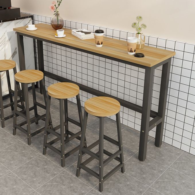 Modern Bar Dining Table Rectangle Bar Dining Table with Trestle Base Clearhalo 'Bar Furniture' 'Bar Tables' 'bar_tables' 'furn' 'furn_bar_tables' 'Furniture' 'furniture_bar_tables' 'Kitchen & Dining Furniture' 1200x1200_71d25be6-e829-41f7-8eaf-bc56a2cdc8cb