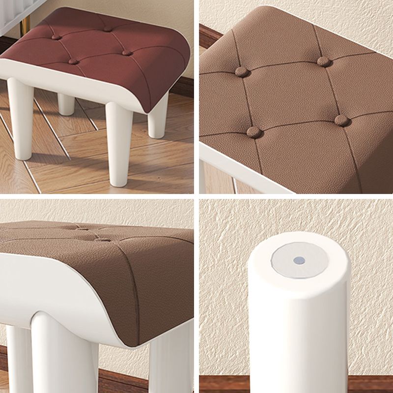 Marco acrílico de cuero sintético otomano contemporáneo rectángulo mechón otomano