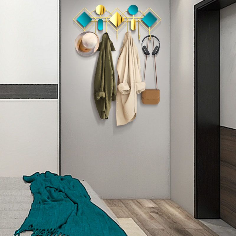 壁に取り付けられたコートハンガーモダンメタル7フックコートラック、10.63 "