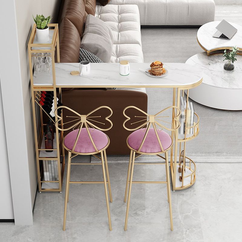 White Marble Bar Table with Specialty Table Top Double Pedestal Table- 41.3" H Clearhalo 'Bar Furniture' 'Bar Tables' 'bar_tables' 'furn' 'furn_bar_tables' 'Furniture' 'furniture_bar_tables' 'Kitchen & Dining Furniture' 1200x1200_71d5ccb0-4253-47b4-a813-462dc435eaf0