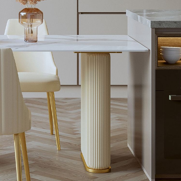 Stone Top Dining Table Modern Dining Table with Double Pedestal Base Clearhalo 'Dining Tables & Seating' 'Dining Tables' 'dining_table' 'furn' 'furn_dining_table' 'Furniture' 'Kitchen & Dining Furniture' 1200x1200_71d73d9d-8462-42fc-9e78-3845ae1c8a04