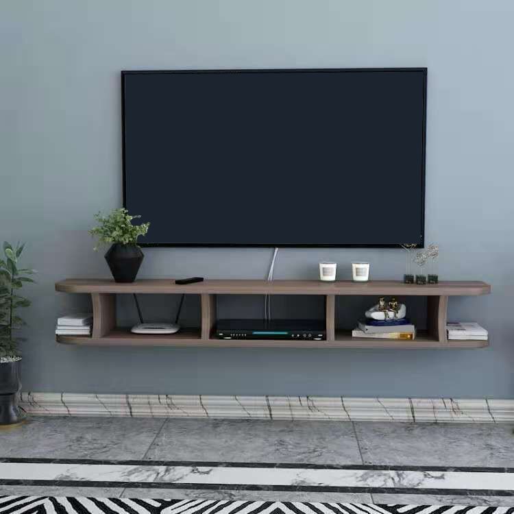 Console multimediale per TV montata a parete con scaffale aperto, supporto TV scandinavo da 9 pollici