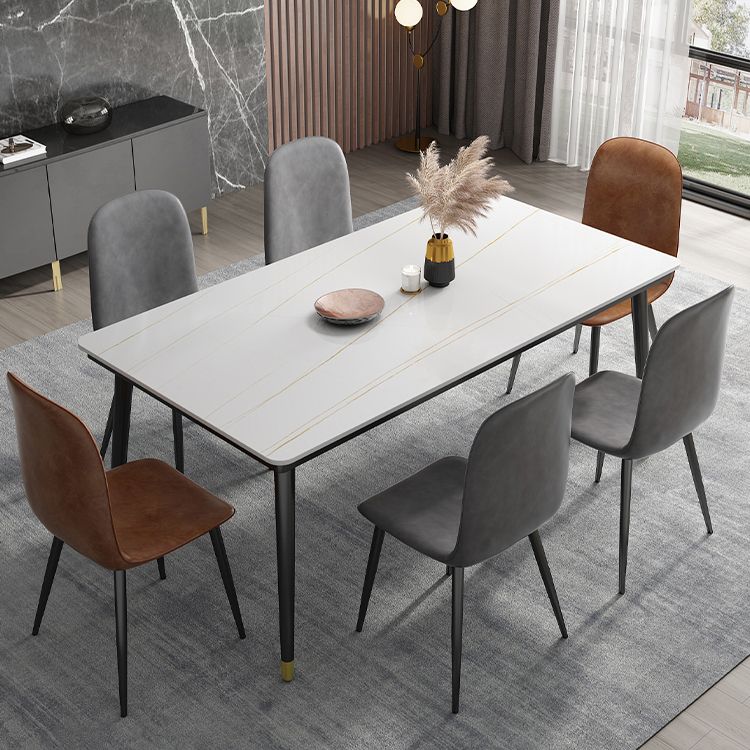 Modern Sintered Stone Kitchen Dining Table Standard Dining Table with 4 Legs Base Clearhalo ' dining_table' 'Dining Tables & Seating' 'Dining Tables' 'furn' 'furn_dining_table' 'Furniture' 'furniture_dining_table' 'Kitchen & Dining Furniture' 'kitchen&dining_furn' 'kitchen' 'kitchen_dining_table' 1200x1200_71d85a32-1bea-47b1-995f-5a915111a006