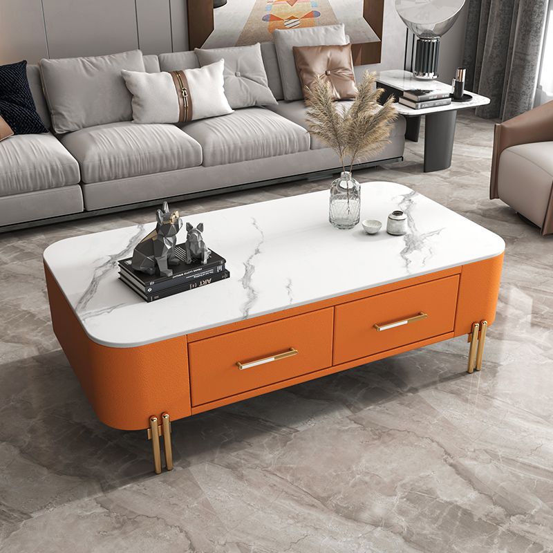 4 Legs Steel Frame Base Design Grey/white Rock Slab Top Coffee Table Clearhalo 'Coffee & Accent Tables' 'Coffee Tables' 'coffee_tables' 'Furniture' 'furniture_coffee_tables' 'Living Room Furniture' 1200x1200_71d8e474-81e8-4853-b43b-d50d5cae7a41