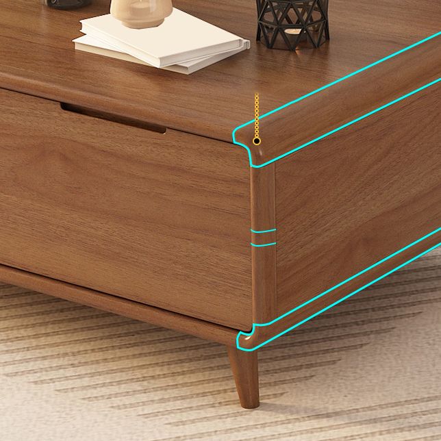 4 Legs Contemporary No Distressing Coffee Table with Storage Shelf Clearhalo 'Coffee & Accent Tables' 'Coffee Tables' 'coffee_tables' 'furn' 'furn_coffee_tables' 'Furniture' 'Living Room Furniture' 1200x1200_71d9545d-c35b-4ddf-83fd-b69f9234778f