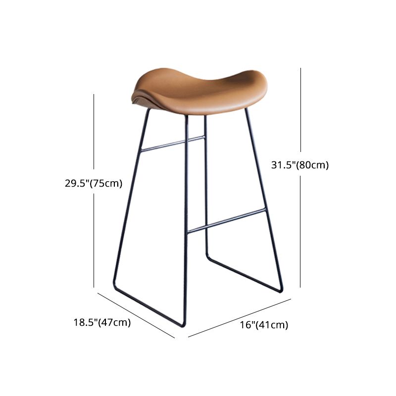 Nordic Leather Seats Barstool Metal Base Bar Stool for Living Room Clearhalo 'Bar Furniture' 'Bar Stools' 'bar_stools' 'furn' 'furn_bar_stools' 'furniture_bar_stools' 'Kitchen & Dining Furniture' 'kitchen&dining_furn' 'kitchen' 'kitchen_furn' Furniture' 1200x1200_71d9736f-b48e-486b-be3d-ff5e388e2ade