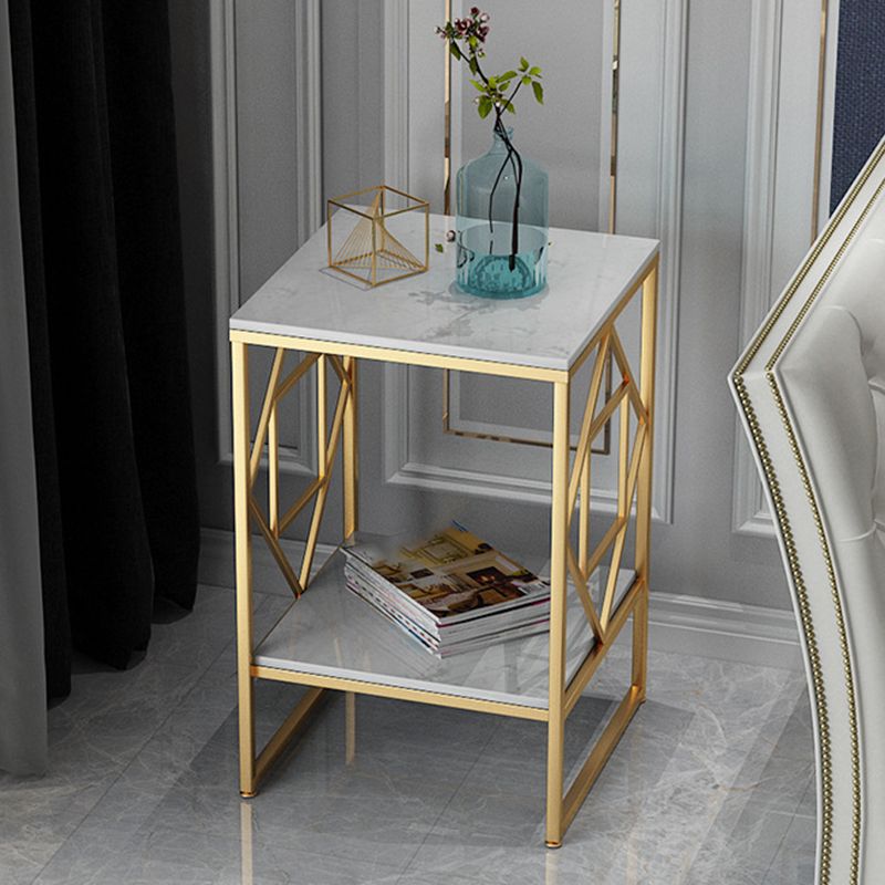 Modern Slate Corner Table Square Side End Table for Living Room