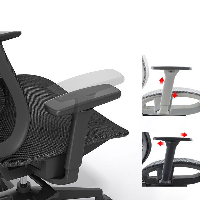 Sedia da scrivania moderna larga 25" Sedia da ufficio AirGrid nera traspirante