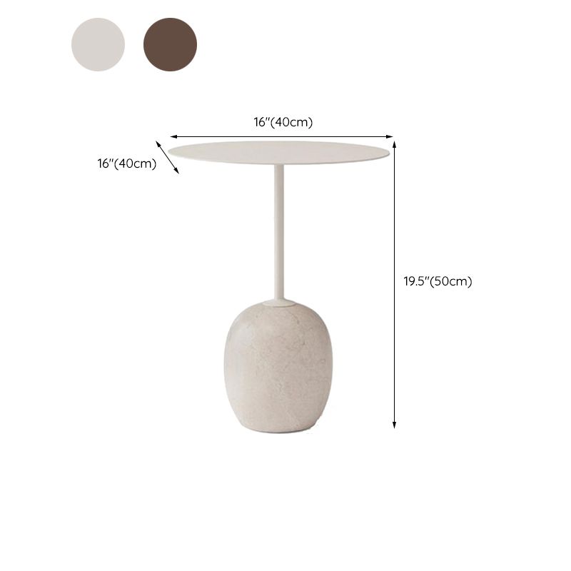 Contemporary End Slide Table Round Living Room Pedestal Marble Corner Table