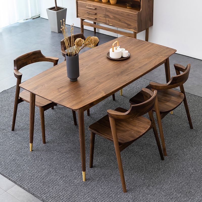 Luxury Style Black Walnut Dining Table 4 Legs Base Rectangle Table for Home Clearhalo ' dining_table' 'Dining Tables & Seating' 'Dining Tables' 'furn' 'furn_dining_table' 'Furniture' 'furniture_dining_table' 'Kitchen & Dining Furniture' 'kitchen&dining_furn' 'kitchen' 'kitchen_dining_table' 1200x1200_71dd3461-a8ed-44ec-a620-f22389b854a5