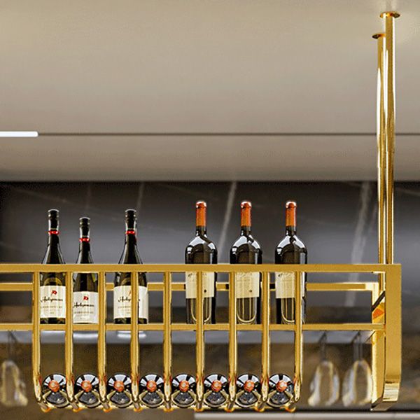 Luxe hangende wijnfleshouder metalen keukenwijn rack fles