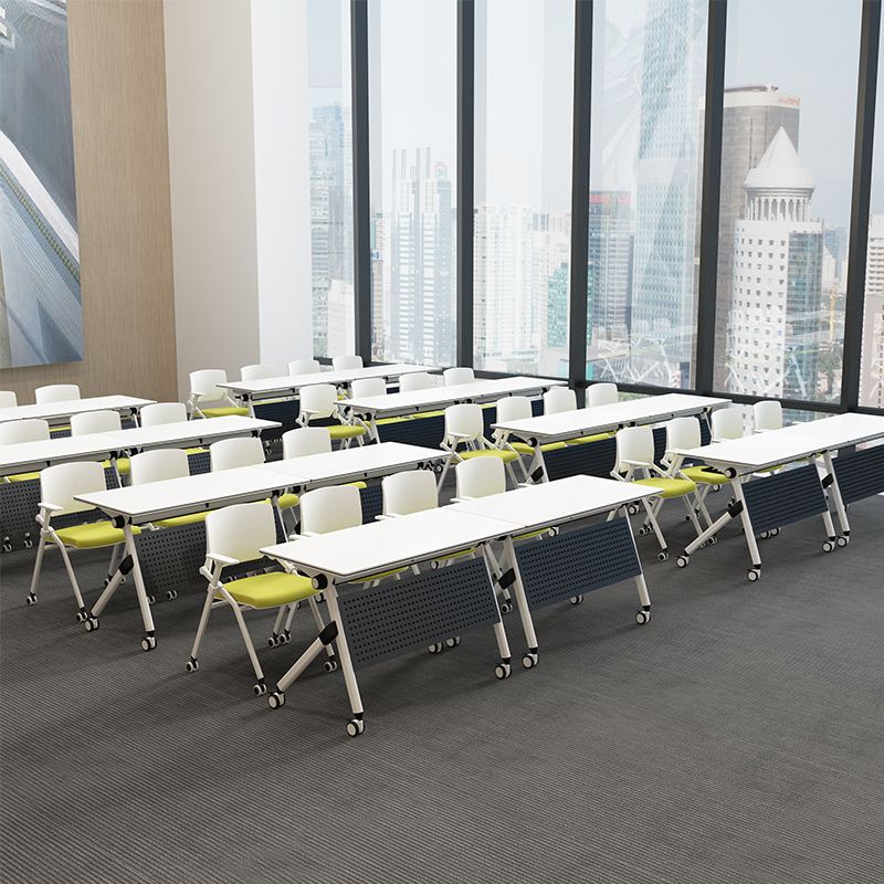 Contemporary Manufactured Wood Office Desk Rectangle Desk with Wheels Clearhalo 'furn' 'furn_office_desk' 'Furniture' 'Office Desks' 'Office Furniture' 'office_desk' 1200x1200_71df2562-bac8-4bff-8b74-885a2eb29861