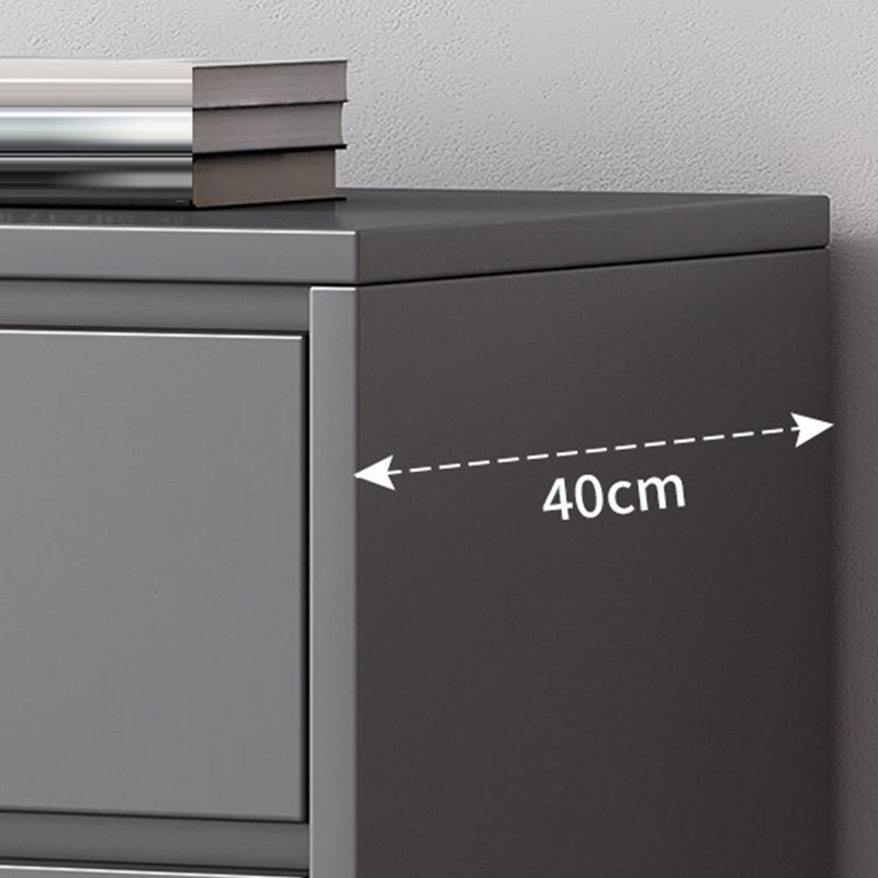 Cassettiera moderna per camera da letto, in legno ingegnerizzato, colore grigio, con cassetti