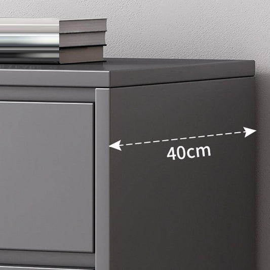 Contemporary Storage Chest Engineered Wood Bedroom Chest in Gray with Drawers