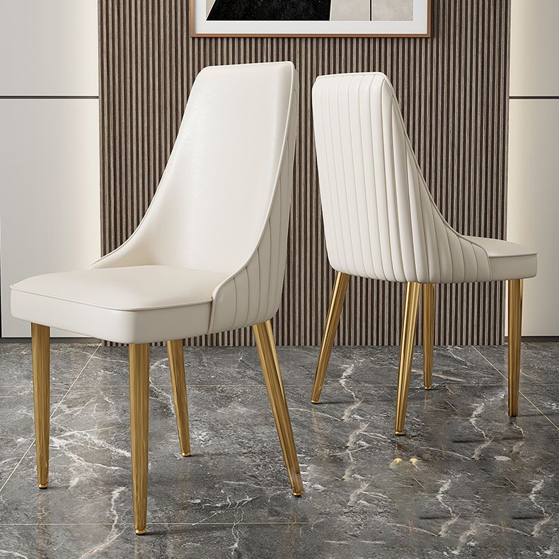 Glam Style Side Chair Leather Parsons Back Dining Chair for Home Clearhalo 'Dining Chairs' 'Dining Tables & Seating' 'dining_chair' 'furn' 'furn_dining_chair' 'Furniture' 'Kitchen & Dining Furniture' 1200x1200_71e414c1-2d13-4a5b-a455-f618af532065