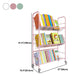 Contemporary Style Metal Bookcase Wheel Bookshelf for Home Office