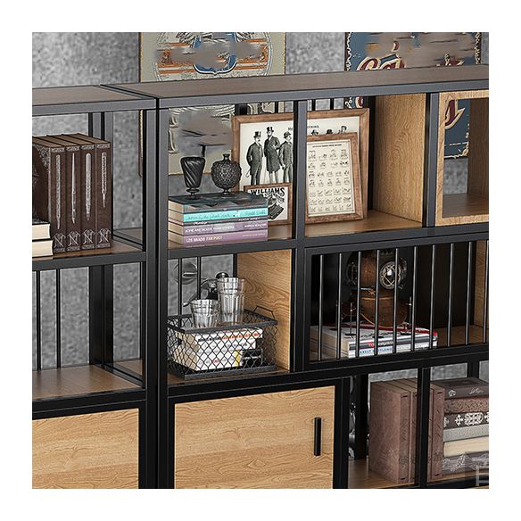 79"H Bookshelf Industrial Style Open Back Bookcase for Home Office Clearhalo 'Bookcases' 'furn' 'furn_bookcases' 'Furniture' 'furniture_bookcases' 'kitchen' 'kitchen_bookcases' 'Living Room Furniture' 'Office Furniture' 1200x1200_71e48885-ad95-4d46-8a18-3ea0e614070c