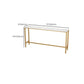 Glam Rectangle Bar Counter Table Faux Marble Bar Counter Table with Metal Legs Clearhalo 'Bar Furniture' 'Bar Tables' 'bar_tables' 'furn' 'furn_bar_tables' 'Furniture' 'Kitchen & Dining Furniture' 1200x1200_71e6aa6e-5e8c-45eb-959e-7cb2eff46d8b