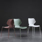 Modern Wing Back Side Chair Plastic Armless Dining Chair with Metal Base