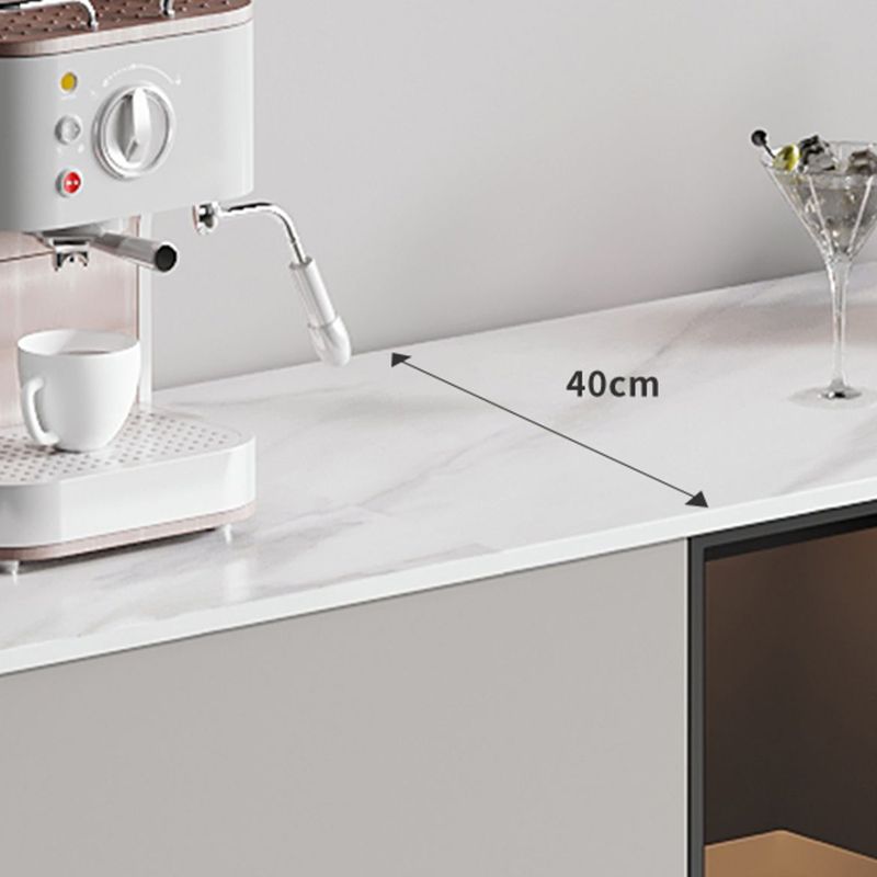 Gabinete moderno de madera de madera de ingeniería 35.4 "H Credenza con luces LED