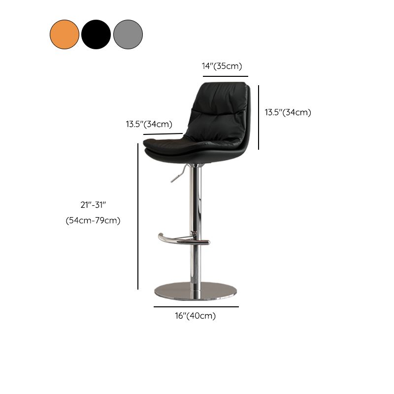 Sgabello da bar imbottito moderno ad altezza regolabile con poggiapiedi