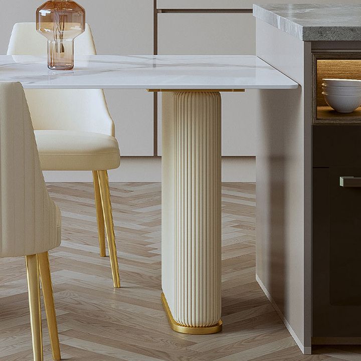 Glam Style Kitchen Sintered Stone Dining Table Freeform Table with Double Pedestal Base Clearhalo ' dining_table' 'Dining Tables & Seating' 'Dining Tables' 'furn' 'furn_dining_table' 'Furniture' 'furniture_dining_table' 'Kitchen & Dining Furniture' 'kitchen&dining_furn' 'kitchen' 'kitchen_dining_table' 1200x1200_71ea34c3-f0ba-444f-8d02-d27317b751b7