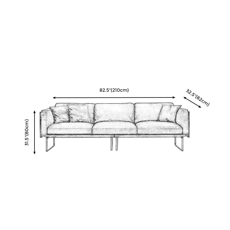 Wooden Genuine Leather Cushions Sofa 31.5"H Contemporary Industrial Square Arm Sofa,Black Clearhalo 'furn' 'furn_sofas' 'Furniture' 'furniture_sofas' 'kitchen' 'kitchen_sofas' 'Living Room Furniture' 'Sofa' 'sofas' 1200x1200_71ebe6f6-382d-4763-b7df-ceafad1e3d26