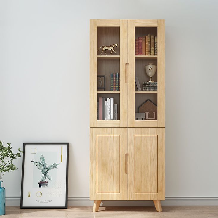 Scandinavian Solid Wood Bookcase Natural Closed Back Bookshelf with Door Clearhalo 'Bookcases' 'furn' 'furn_bookcases' 'Furniture' 'furniture_bookcases' 'Office Furniture' 1200x1200_71ee9ffa-959f-4712-8e33-59c07fbbc392