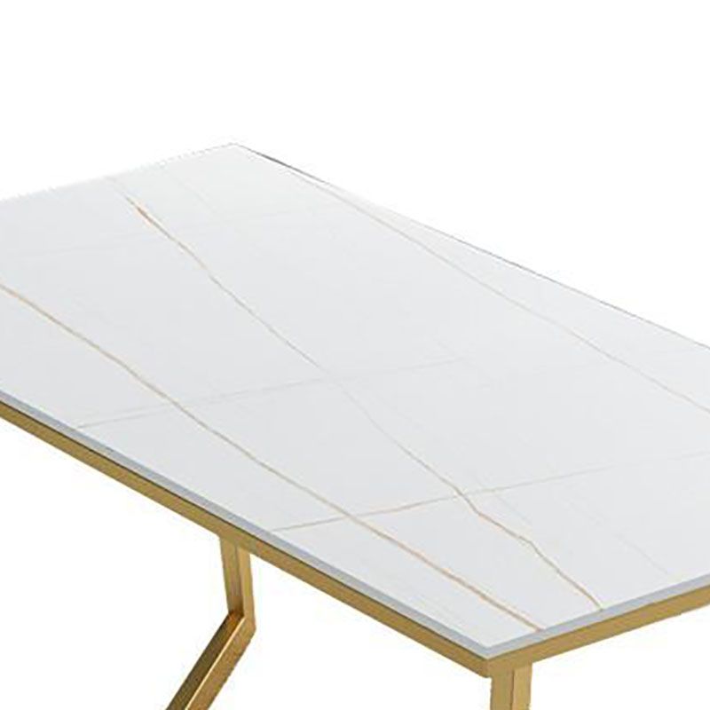 Glam Style 1/5 Pieces Dining Set Rectangle Stone Table Kitchen Set for Dining Room Clearhalo 'Dining Room Sets' 'Dining Tables & Seating' 'dining_room_set' 'furn' 'furn_dining_room_set' 'Furniture' 'furniture_dining_room_set' 'Kitchen & Dining Furniture' 'kitchen&dining_furn' 'kitchen' 1200x1200_71f2804c-bade-40b1-8b54-f40bad68354d