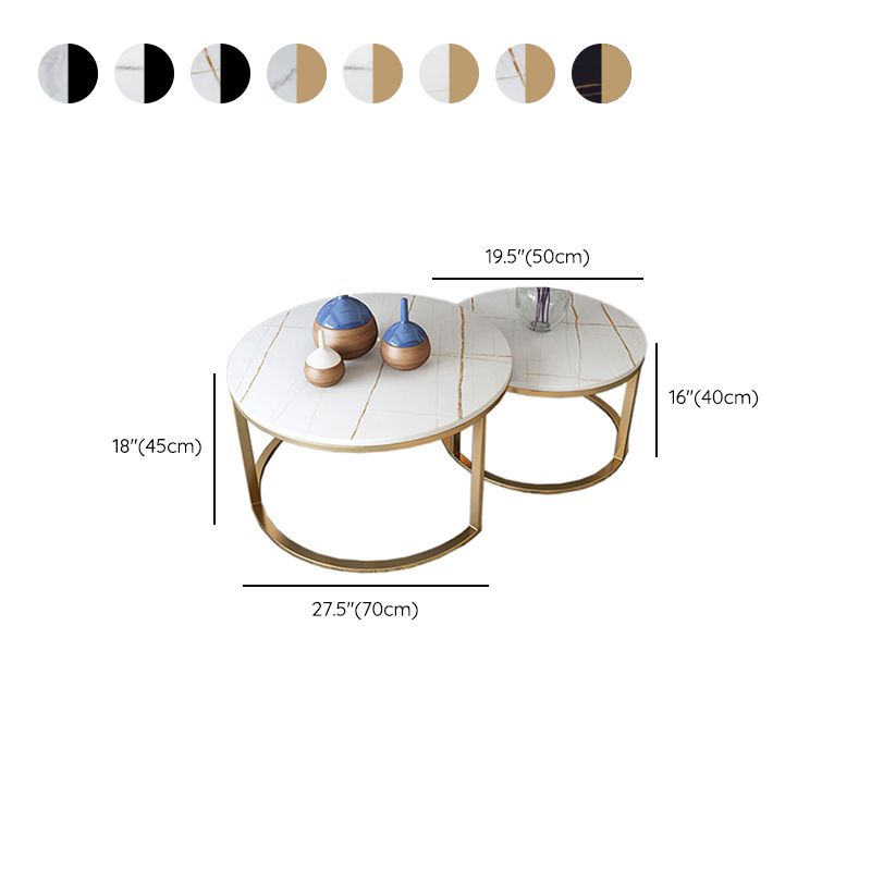 Slate Round Coffee Table Frame 2 Piece Nesting Tables for Living Room Clearhalo 'Coffee & Accent Tables' 'Coffee Tables' 'coffee_tables' 'furn' 'furn_coffee_tables' 'Furniture' 'Living Room Furniture' 1200x1200_71f33cf2-0f6e-4b84-be15-449fb98a3c0c