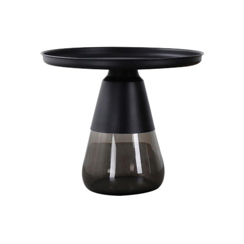 Mid-Century Modern Coffee Table Metal Tray Top Round Single Coffee Table Clearhalo 'Coffee & Accent Tables' 'Coffee Tables' 'coffee_tables' 'furn' 'furn_coffee_tables' 'Furniture' 'Living Room Furniture' 1200x1200_71f35d8c-fecd-472a-a8d5-c56f75b48bc5