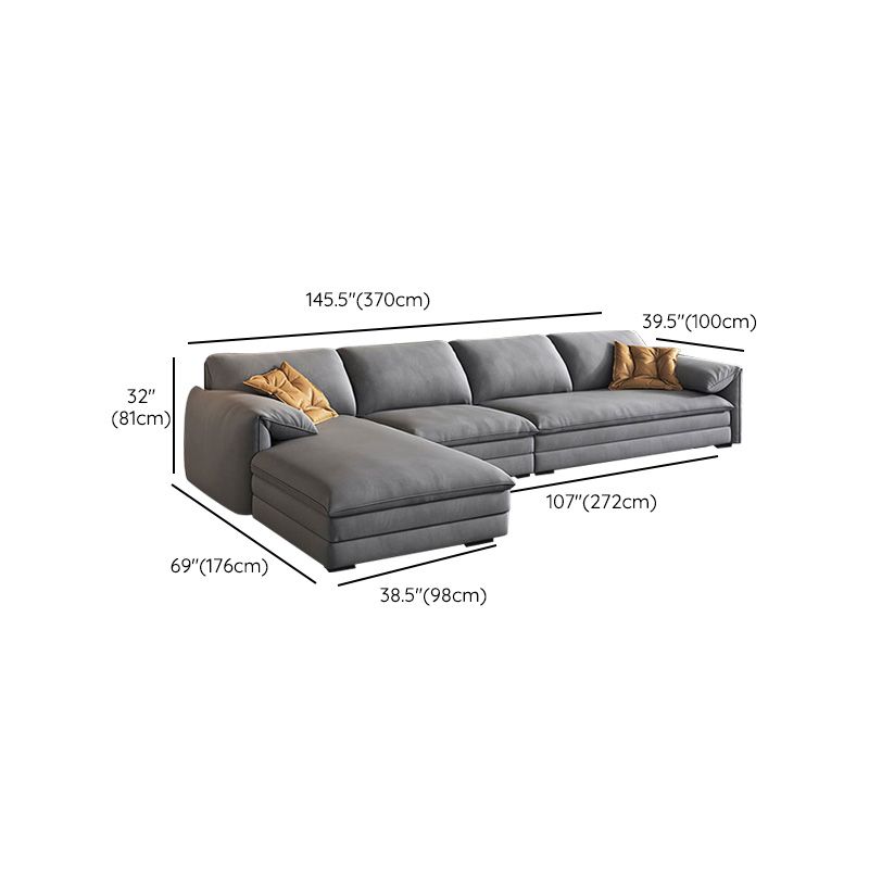 68 "W Contemporáne de tela de sofá seccional Sectional