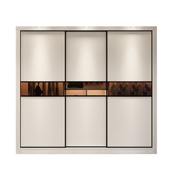 Engineered Wood Wardrobe Cabinet White Modern Wardrobe with Drawer Clearhalo 'Armoires & Wardrobes' 'armoires_wardrobes' 'Bedroom Furniture' 'furn' 'furn_armoires_wardrobes' 'Furniture' 1200x1200_71f4f6fc-5984-4a41-b044-5d24d521aca0