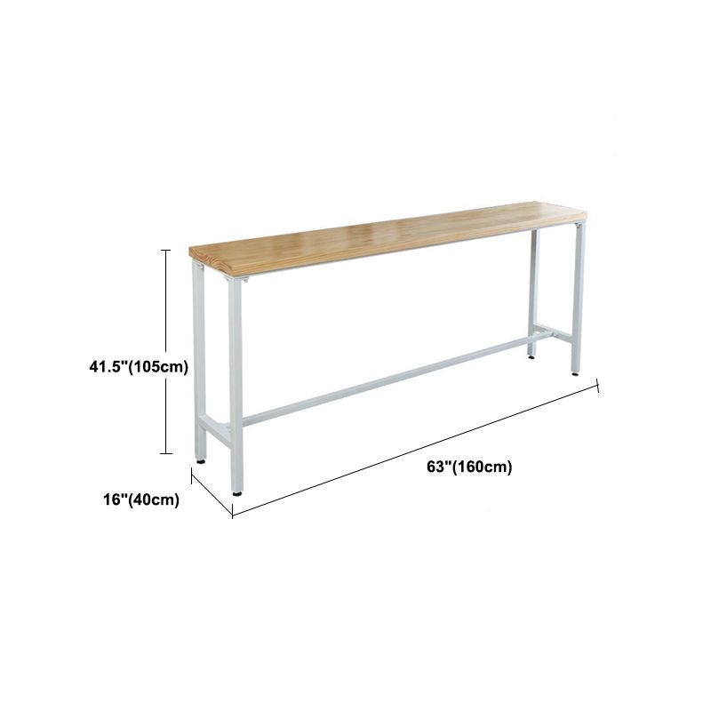 Rectangular Pine Wood Top Bar Table Luxurious Bar Table with Trestle Base in White Clearhalo 'Bar Furniture' 'Bar Tables' 'bar_tables' 'furn' 'furn_bar_tables' 'Furniture' 'Kitchen & Dining Furniture' 1200x1200_71f53656-293e-4a8f-8f02-d295a92f806f