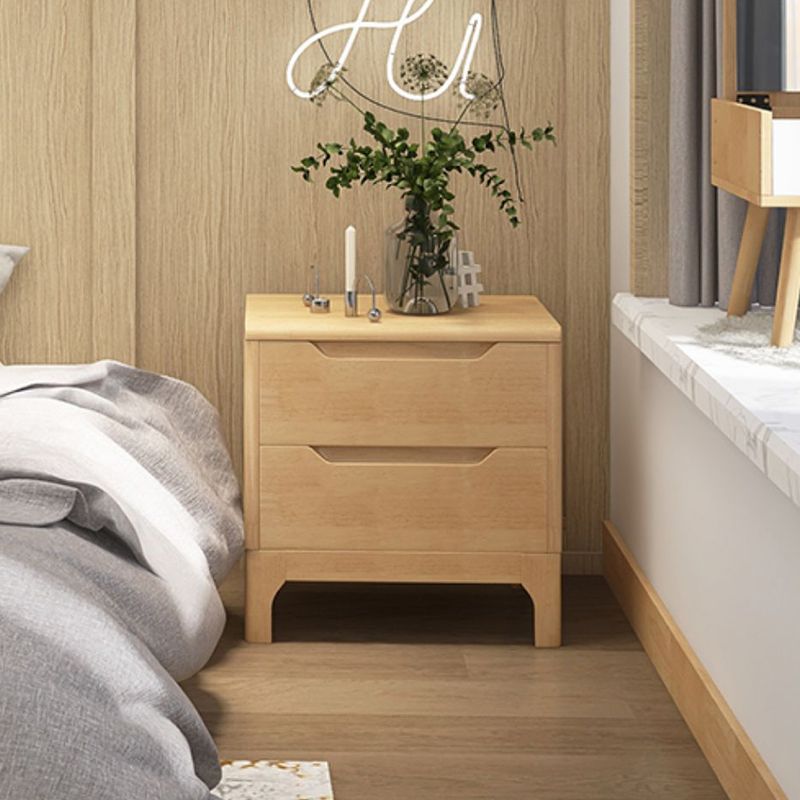 20-Zoll H-Nachttisch 2-Drawer-Lagerung Massive Holzbeine inklusive Nachttisch enthalten