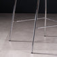 Tabourets de bar sans bras bas contemporain avec base en métal argenté