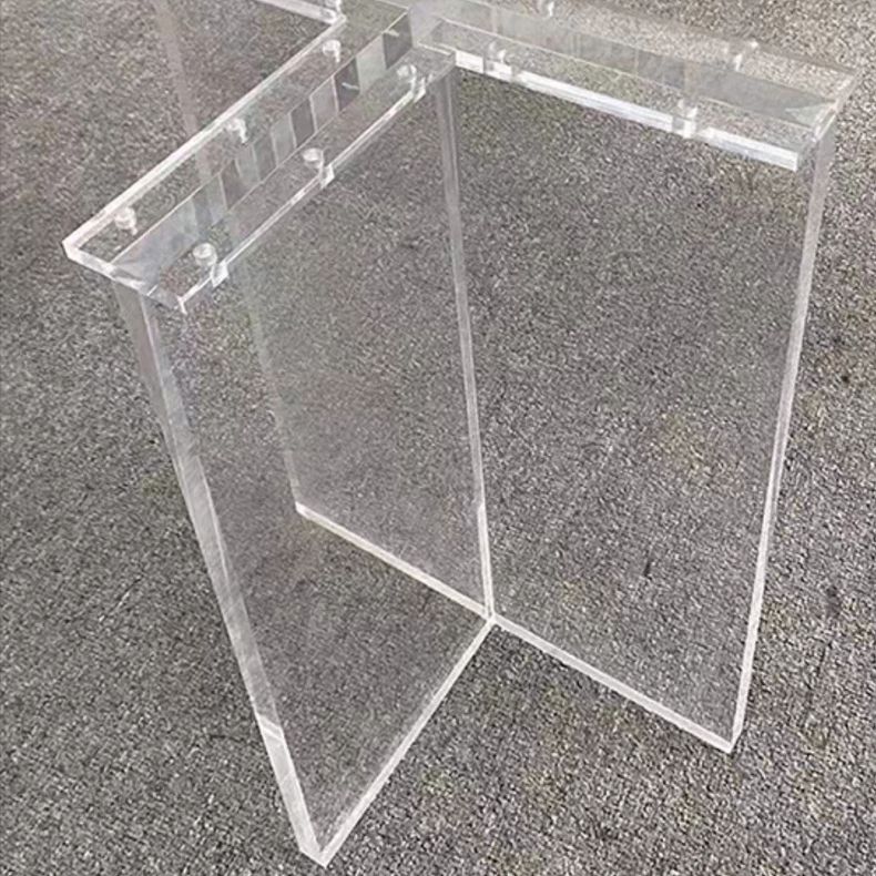 Rechteckstein Esstisch zeitgenössischer Esstisch mit doppelter Sockelbasis