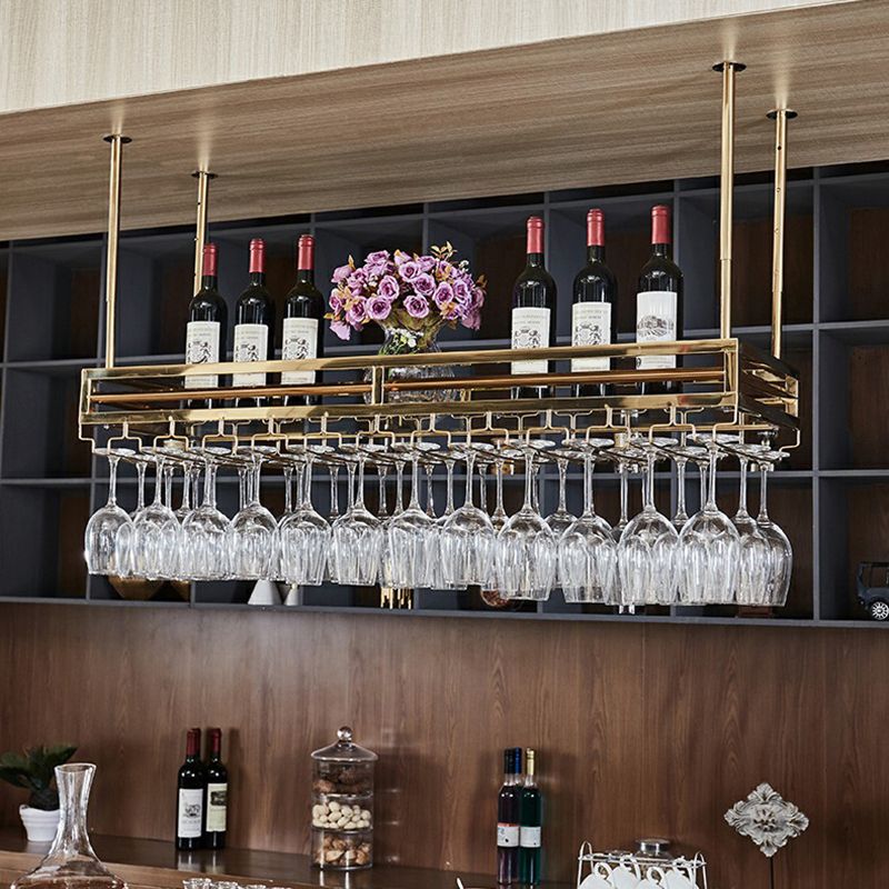 Porta di vino in metallo moderno bottiglia di vino sospesa e portabicchieri per bar