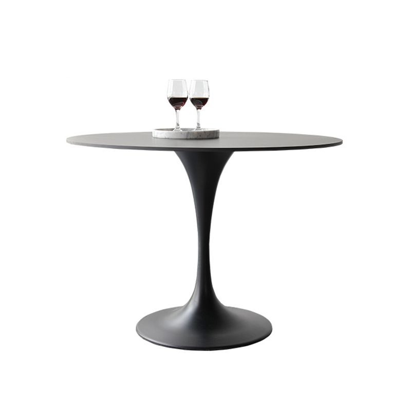 Metal Modern Round Indoor Table Black Sintered Stone Top Table for Dining Room Clearhalo 'Dining Tables & Seating' 'Dining Tables' 'dining_table' 'furn' 'furn_dining_table' 'Furniture' 'furniture_dining_table' 'Kitchen & Dining Furniture' 'kitchen' 'kitchen_dining_table' 1200x1200_71f87b85-9d44-4433-bf68-1699b3a4854a