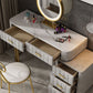 Glam Bedroom 5-Drawers Marble Metal Straight Feet Make-up Vanity