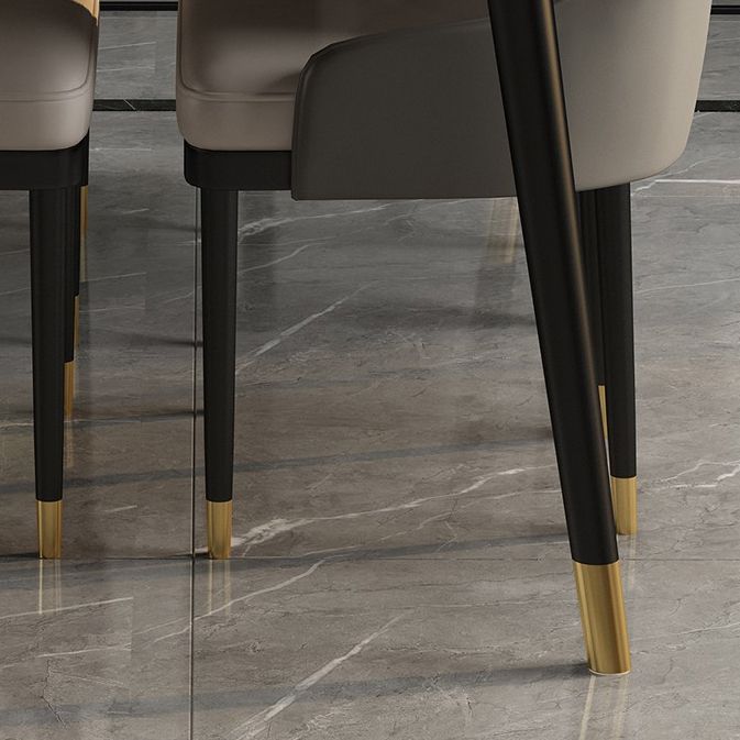 Tavolo da pranzo in pietra sinterizzato in tavolo da interno industriale grigio con 4 gambe