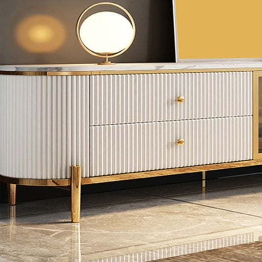 Console di media di pietra contemporanea 4 cassetti TV Console con porte