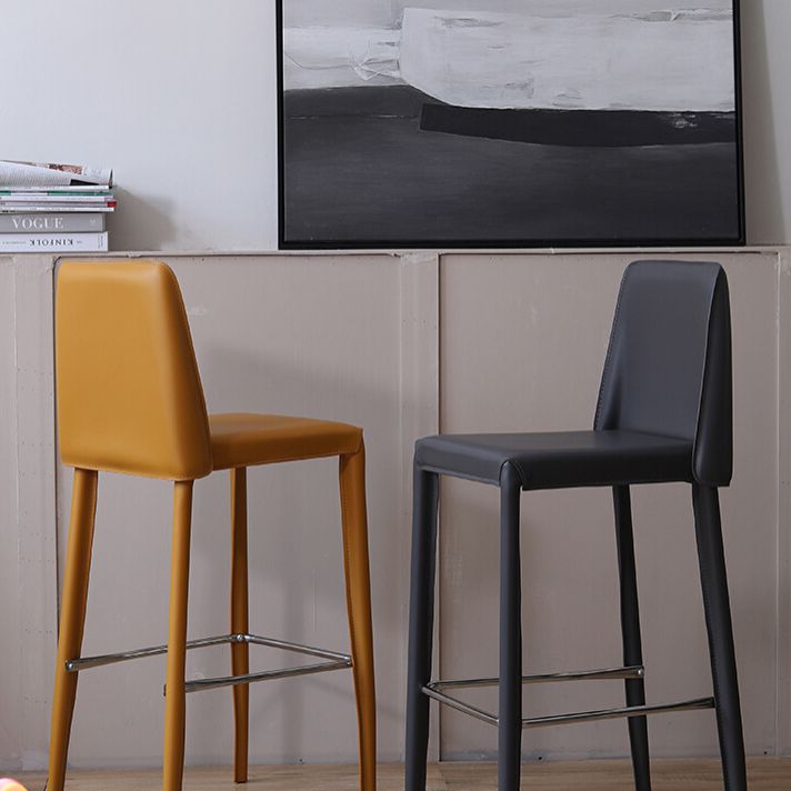 Modern Bar Stool Leather Backrest Counter Stool for Living Room Clearhalo 'Bar Furniture' 'Bar Stools' 'bar_stools' 'furn' 'furn_bar_stools' 'Furniture' 'Kitchen & Dining Furniture' 1200x1200_71fc9c72-f626-4ade-ad3a-5a20c150405d
