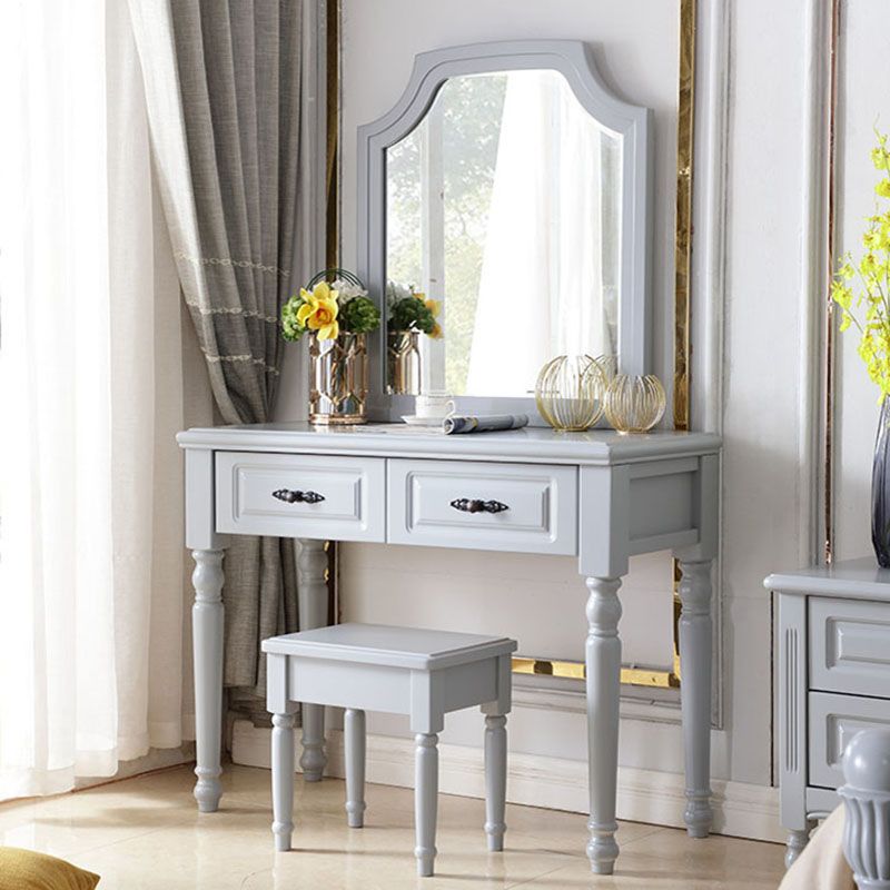 Bedroom Victorian Double Drawers Solid Wood Standing Make-up Vanity Clearhalo 'Bedroom Furniture' 'furn' 'furn_makeup_vanities' 'Furniture' 'Makeup Vanities' 'makeup_vanities' 1200x1200_71fca571-9df9-4a49-b3bf-2d690dc68f27