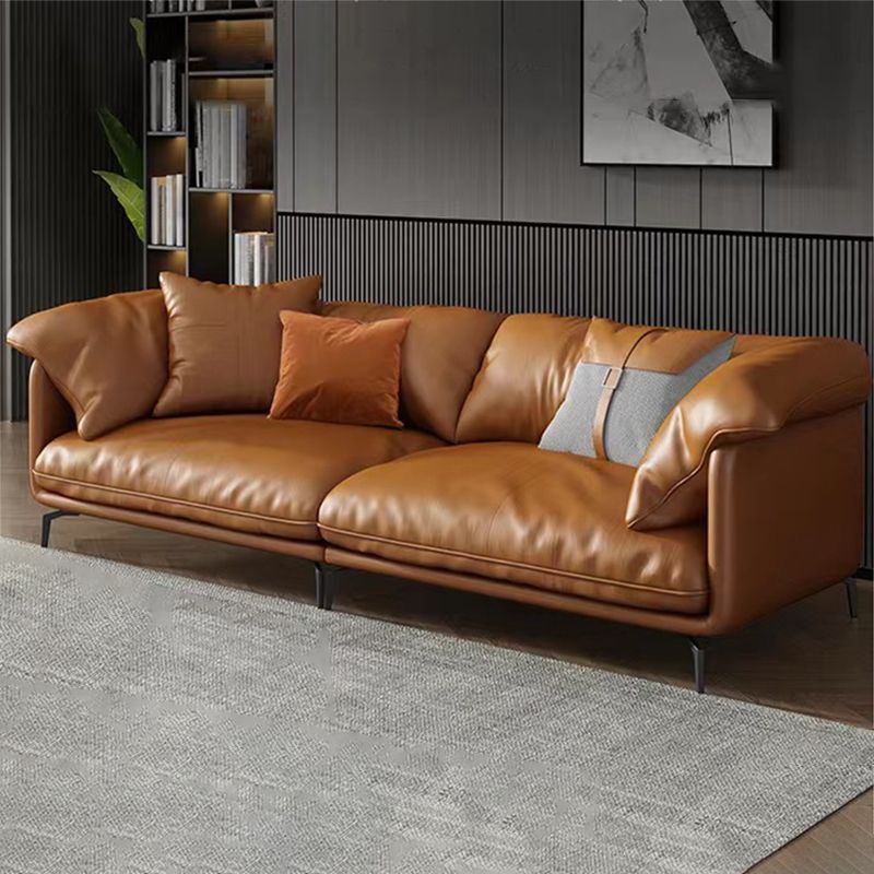 Asiento de cojines de almohada de almohada de la sala de estar de cuero genuino contemporánea asientos