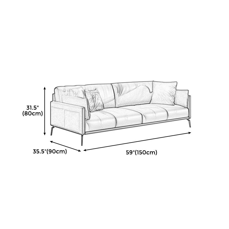 Black Industrial Sofa with Bolster Pillows 31.5"High Square Arm Sofa Clearhalo 'furn' 'furn_sofas' 'Furniture' 'furniture_sofas' 'kitchen' 'kitchen_sofas' 'Living Room Furniture' 'Sofa' 'sofas' 1200x1200_71ffc0be-82cf-4d5d-90fa-d2147fd42b98